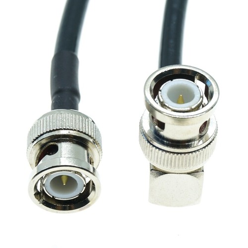 BNC Male to BNC Male Right Angle Connector Lot RF Coax Pigtail Jumper RG58 Cable - Picture 3 of 6