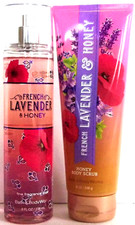 Bath Body Works FRENCH LAVENDER  HONEY FF Mist  Body Scrub, 8 oz, NEW x 2