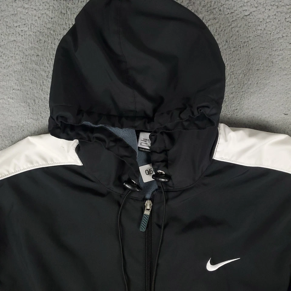 Chaqueta Nike Para Hombre Mediana Negra Forrada de Vellón D Machado Sudadera con Capucha Cremallera Completa Gabardina Foto 2 de 4