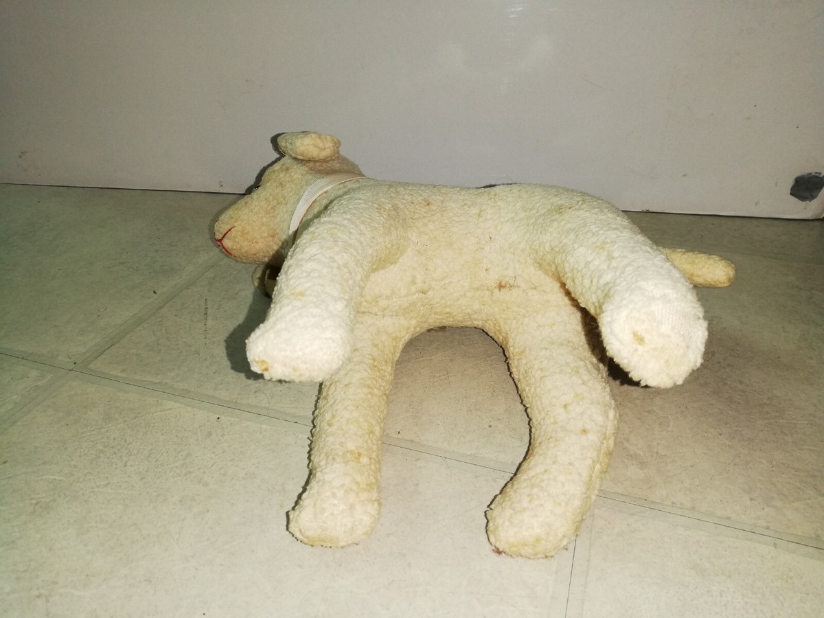 Peluche articulée mouton Vintage blanc marron 32 cm