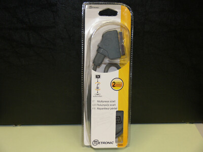 METRONIC 475002 SCART Verteiler 2 fach 1:2 vollbelegt 21 polig AV Splitter