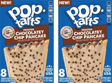 2 PACK - Kellogg’s Frosted Chocolatey Chip Pancake Pop Tarts 8 Count 13.5oz Box