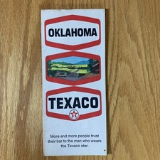 Texaco Map Oklahoma Tulsa Oklahoma City 1970 Gas Oil Advertising Folding Street