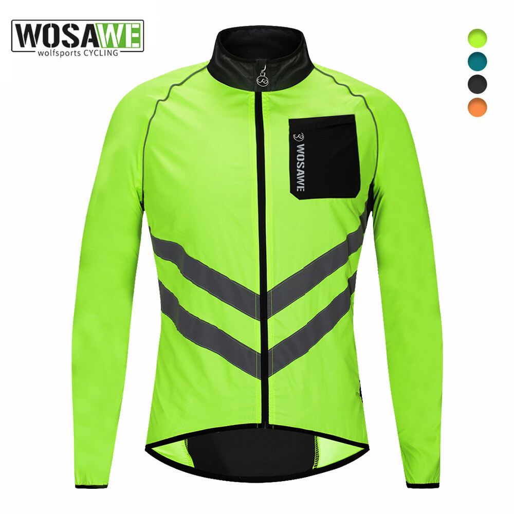 WOSAWE Fahrradjacke Winddichte Wasserdicht Atmungsaktiv reflektierend Jacke  Top