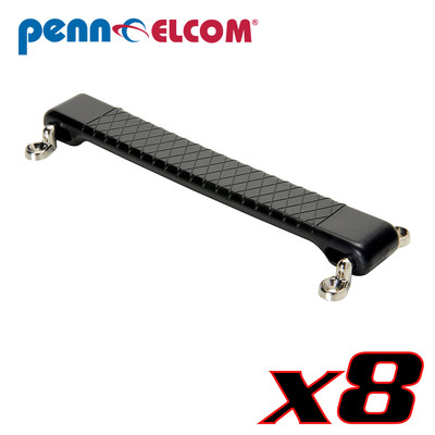 Eight Pack Penn Elcom H0494 Black Rubber Strap Handle 7.36'' x 1.02''