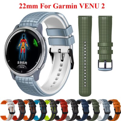 22mm Silicone Band fr Garmin VENU Forerunner 255 745