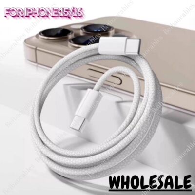 60W For iPhone 16 15 USB-C to USB-C Cable Fast Charger Lot Type C Charging Cord