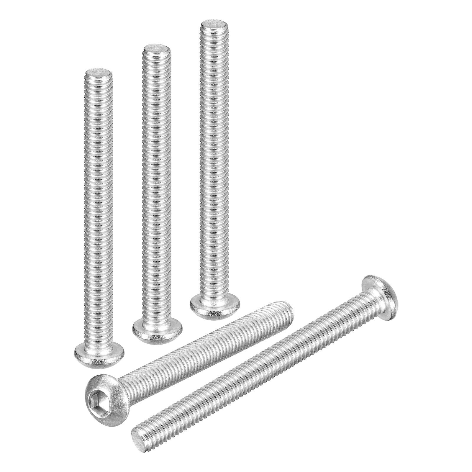 M6-1x55mm Button Head Socket Cap Screws 25Pack 304 Stainless Steel Silver