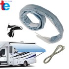 RV Awning Fabric 12' Feet for RV Camper Trailer Replacement Fabric Blue Gray