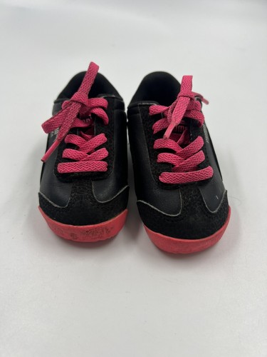 Puma Roma Infant Shoes Girl Size 4 Pink Black - Picture 2 of 6