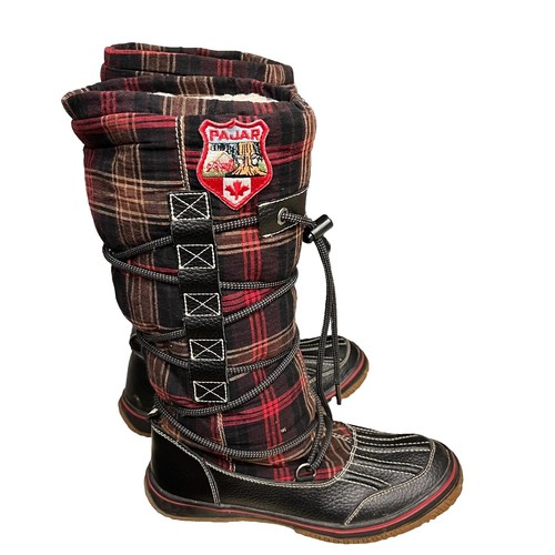 Pajar winter boots black high top sneaker style shoes black red blue shiny warm Pajar winter boots black high top sneaker style shoes black  main image 3