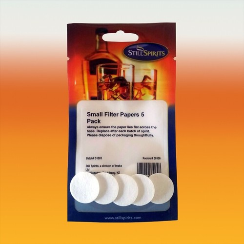 Destille Spirituosen - kleine Filterpapiere 5 Stück - Produktcode 50100