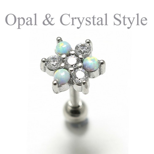 Opal Crystal Stud Ear Cartilage Ring Bar Piercing Jewelry Post Climber Earrings - Picture 48 of 61