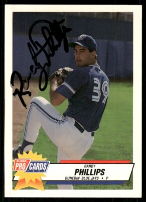 1993 Dunedin Blue Jays RANDY PHILLIPS Signed Card autograph auto PINE BLUFF, AR