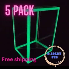 5 PACK! Extra thick Deluxe 4" Green💚 Glow In The Dark Funko Pop Protector Case 