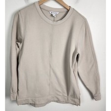 Athleta Women's Sz. S Beige Tunic Zip Pocket Crew Neck Sweatshirt