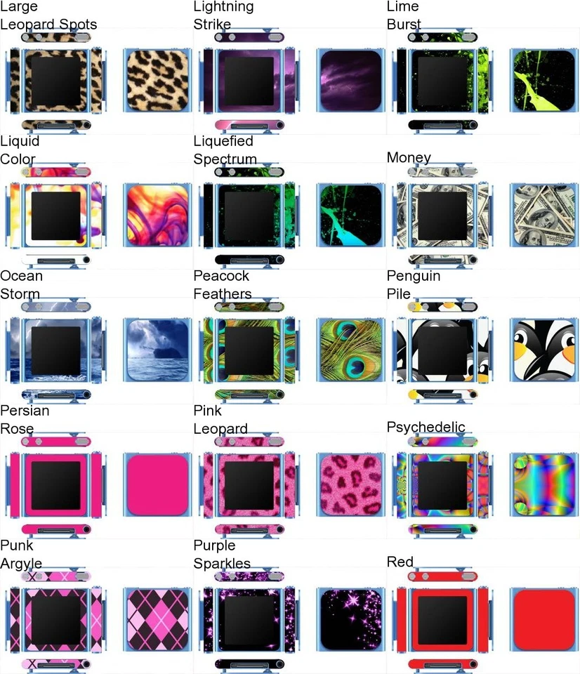 Choose Any 1 Vinyl Decal/Skin for iPod Nano 6th Generation - Buy 1 Get 2 Free! - Image 3 of 4