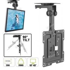 TV Tilt Swivel Flip Down Folding Ceiling Wall Mount Bracket 19"-43" LCD Monitor