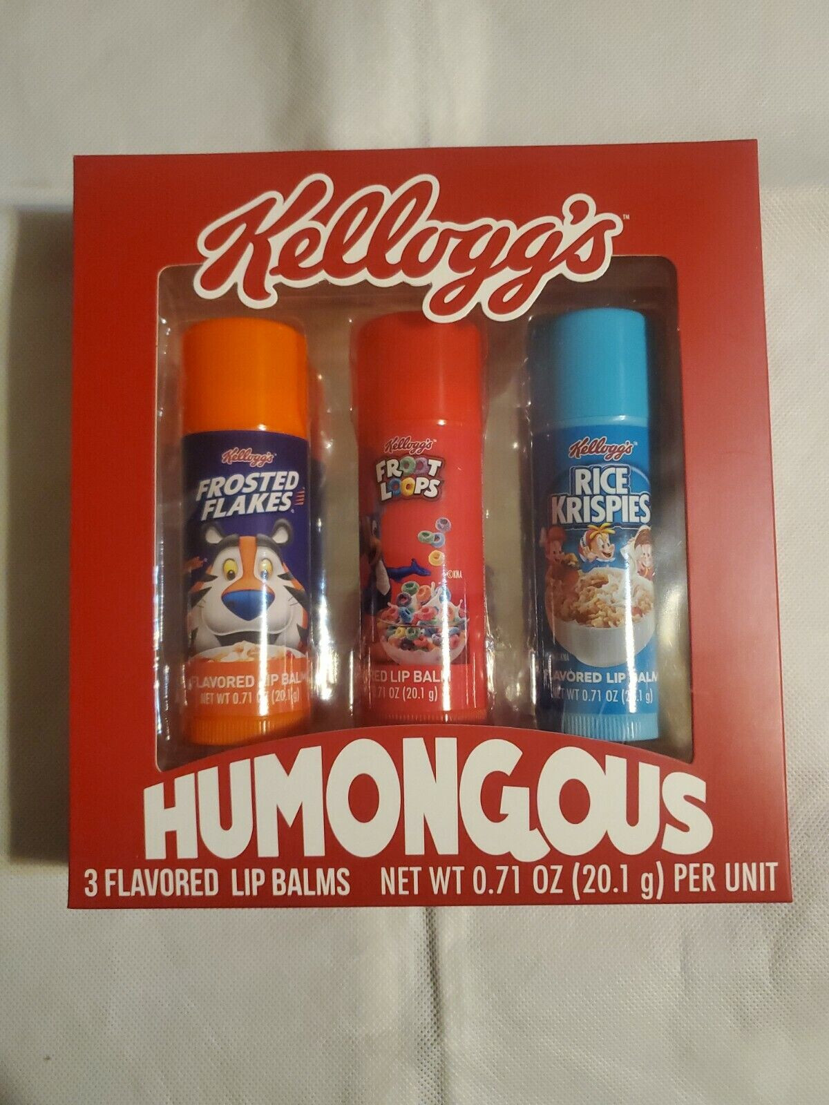 Kellogg’s HUMONGOUS 3 Flavored Lip Balm Set Frosted Flakes Froot Loops