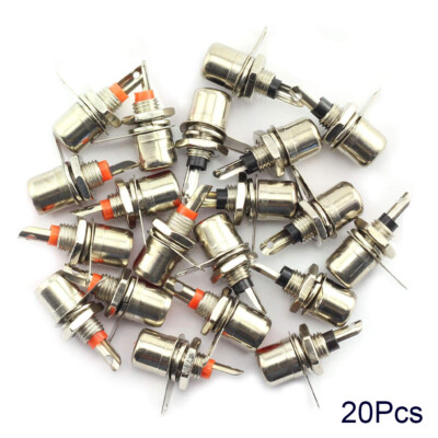 20pcs Metal RCA Phono Chassis Panel Female Jack Mount Connectors Socket
