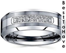 New Men's Tungsten Carbide Wedding Engagement Ring - UK SELLER