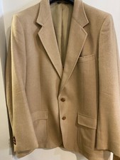 Vintage John Weitz by Palm Beach Mens Camel Hair Tan 2 Button Blazer Jacket