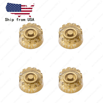 4x Golden LP Style Guitar Metric Control Knobs Speed Dial Knobs for Les Paul SG
