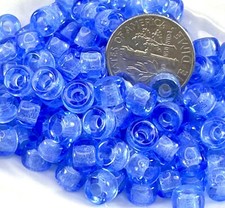 Pony, Beads, 6mm, 2mm Hole, Transparent Sapphire w/Gloss Finish, 50 Pcs, 112