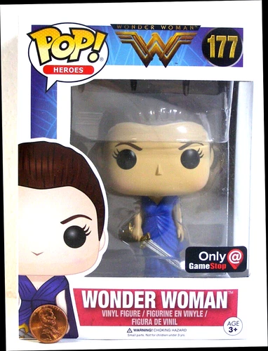 Funko Pop! Heroes Vinyl Bobble-Head DC Wonder Woman #177 Gamestop T4X