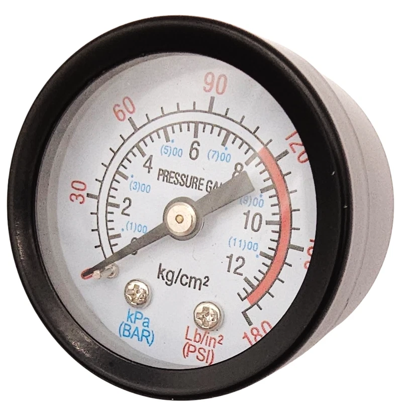 Mini Manometer Hauswasserwerk Luft Wasser Öl Druckmanometer 1/8" AG 0-12 bar - Bild 2 von 3