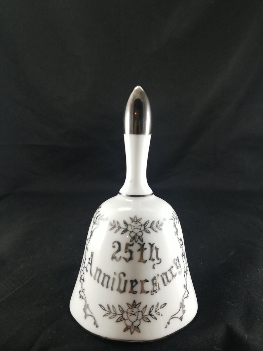 工芸品 Bell Vintage Silver Trim 25th Anniversary Ceramic Bell - Japan | eBay