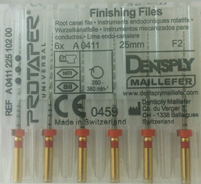 Zahn Dentsply Rotierende Protaper Universal Motor Niti Ordner 25 MM F2