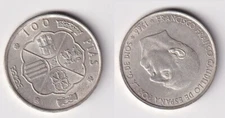 100 Pesetas Silver Coin Spain 1966 XF (160669)