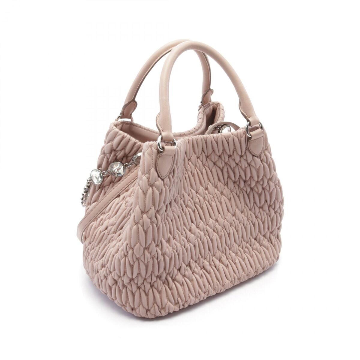 Miu Miu NAPPA CRYSTAL Matelasse 2way shoulder Handbag RN0896 Miu Miu NAPPA CRYSTAL Matelasse 2way shoulder Handbag RN0896
