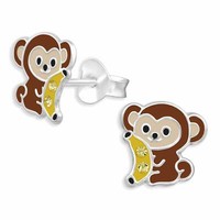 Affen Ohrringe Ohrstecker 925 Silber - Kinder Damen MäDchen Schmuck