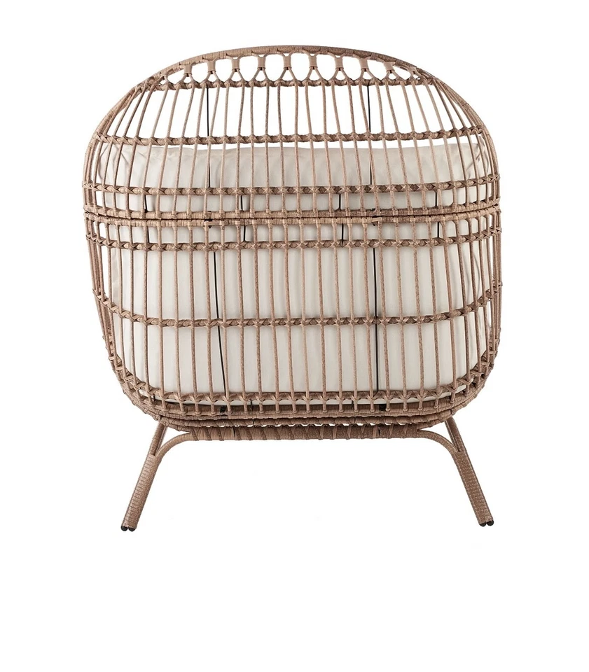 Better Homes & Gardens Willow Sage Steel Wicker Patio Cuddle Chair, Brown - Image 4 of 4