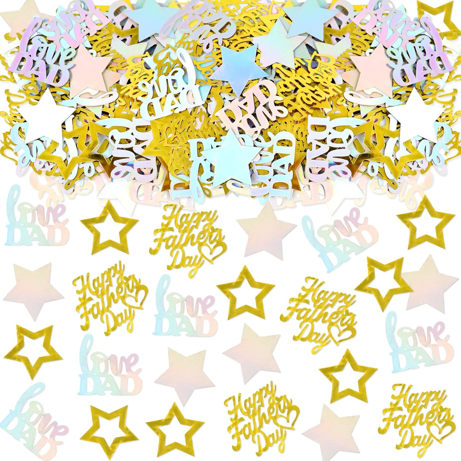 100PCS Happy Father's Day Confetti for Table Decorations - I Love Dad Birthday Party Supplies