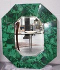 Elegant Look Malachite Gemstone Top Mirror Frame Gemstone Inlay Mosaic Home Deco