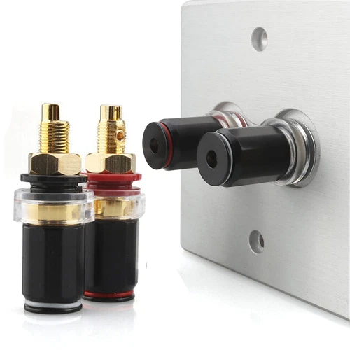 8x vergoldete 4 mm Bananenstecker Polklemmen für Verstärker Lautsprecher Stecker - Bild 9 von 9