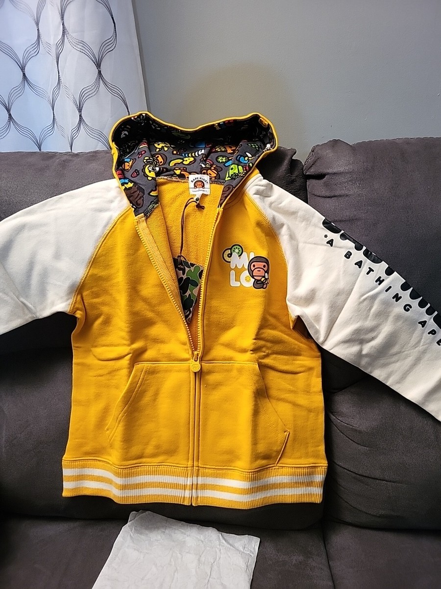 Bape Yellow Baby Milo Kids Full Zip Hoodie S authentic Bape Yellow Baby Milo Kids Full Zip Hoodie S authentic
