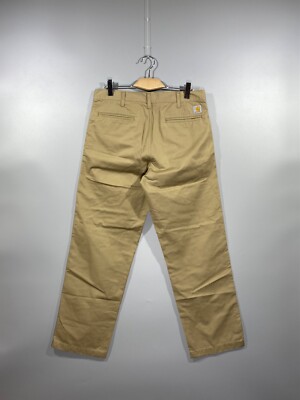 CARHARTT WIP Men's Wide-Leg Relaxed Fit 'PRESENTER PANT' Sand Beige Chino 34X32