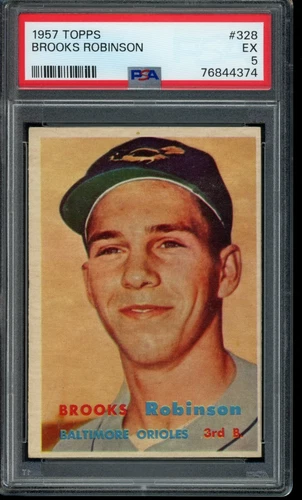 1957 Topps #328 Brooks Robinson (R) (HOF) - PSA 5