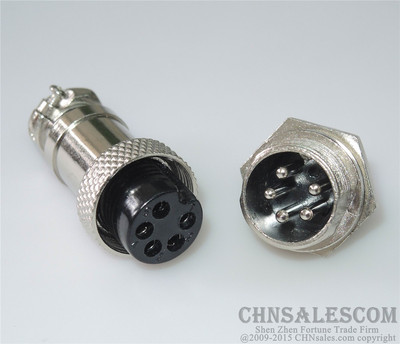 GX16-5 Aviation Connector Set - 5 Pin Male & Female Metal Plug For Panel Mount