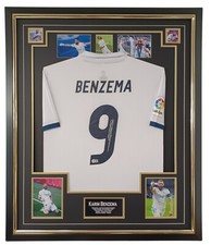 New KARIM BENZEMA of Madrid Signed Shirt Framed Autographed Jersey Display