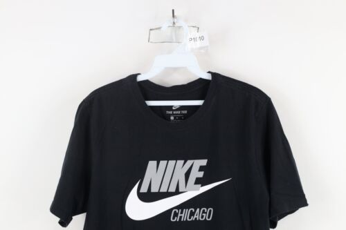 Nike Mens Medium Distressed Spell Out Big Swoosh Chicago Short Sleeve T-Shirt - Picture 2 of 11