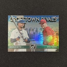 2022 Donruss Mookie Betts Mike Trout Crosstown Rivals #CRMM SP Dodgers Angels