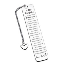 To My Daughter Gifts from Mom 16th 18th 21st Birthday Bookmark Graduation
