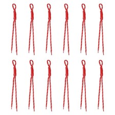 12Pcs Paracord Keychain Braided Rope Keychain Red/White