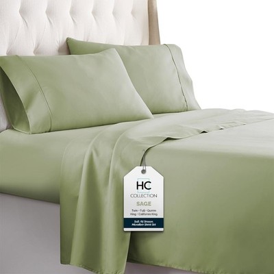 Bed Sheets Set King with 2 Pillowcases, Hotel Luxury Platinum 1800 Series Bru...