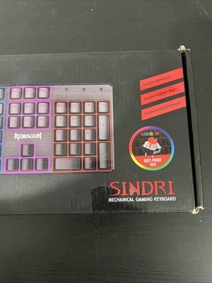 Redragon Sindri Red Switch Black RGB Lights Keyboard
